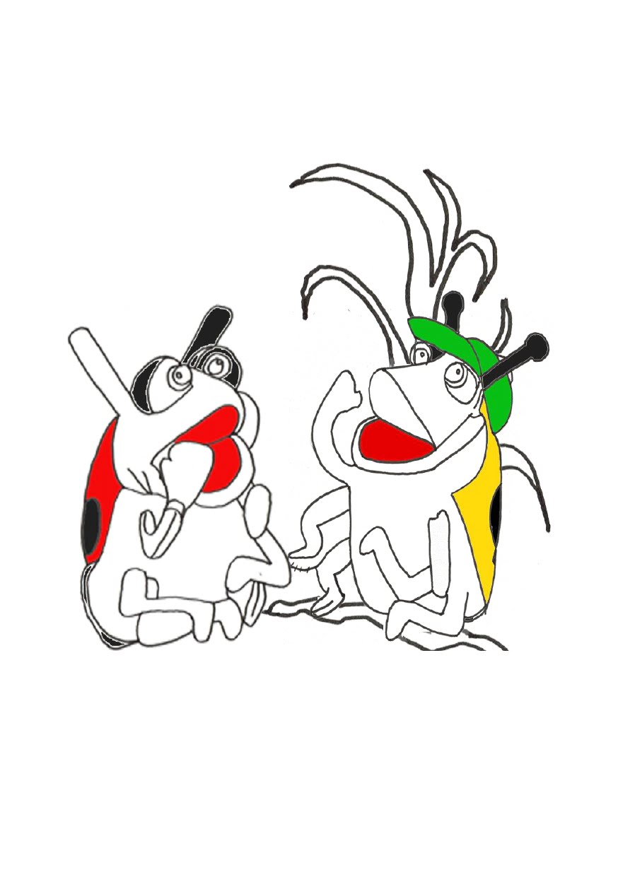 Zoé et Casimir - Mystérieuse disparition Illustration colorée de Zoé et Casimir, deux coccinelles, tirée du livre 'Zoé… Jolie coccinelle hypersensible'.